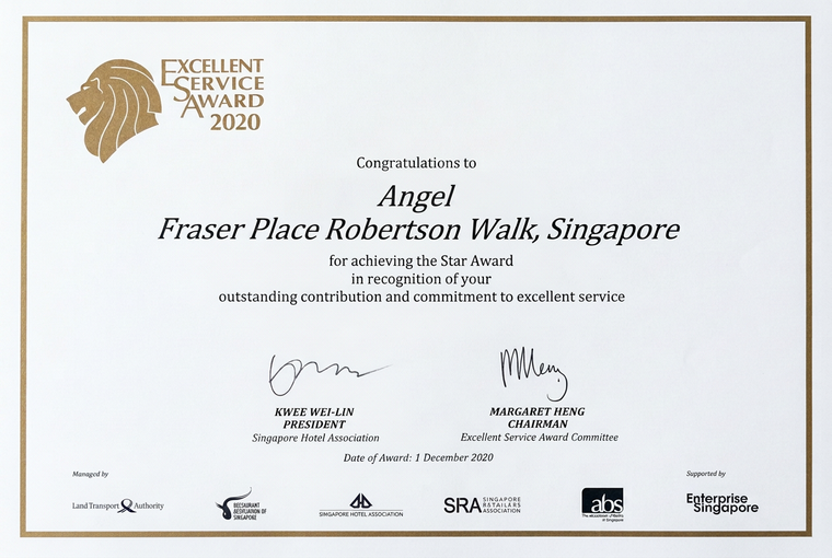 Award certificate edited to show only Angel
